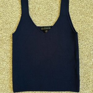 House of Harlow 1960 Navy V-Neck Ribbed Tank